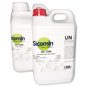 Résine époxy SR 8200 1 Kg + Durcisseur standard SD 7204 0,37 Kg