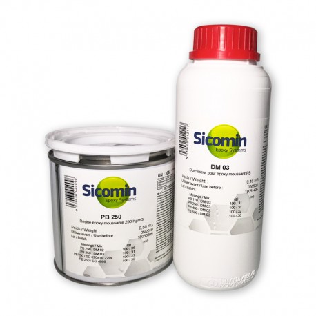 Résine époxy PB 250 + Durcisseur DM 03 Kit 2.05 kg