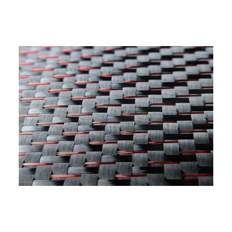 GDC 210T Twill Carbon Red Polyester 210 g/m² width 100 cm 