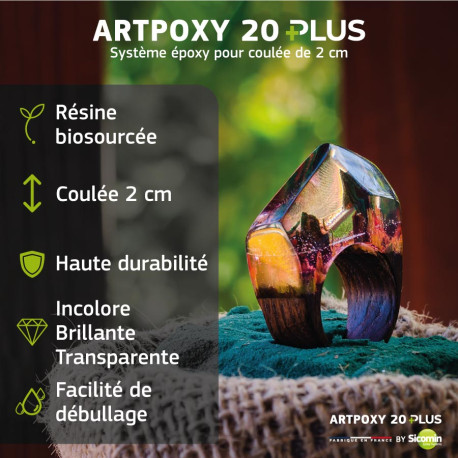 ARTPOXY 20 PLUS - Résine époxy pour coulée de moyenne épaisseur 2 cm