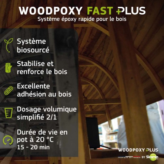 WOODPOXY FAST PLUS - Epoxy resin for wood lamination & bonding