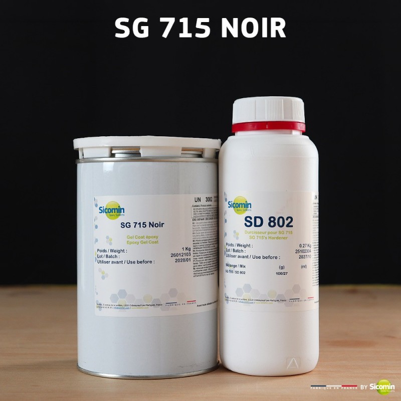 Résine époxy SG 715 Noir  + Durcisseur  SD 802 kit 1.27 kg
