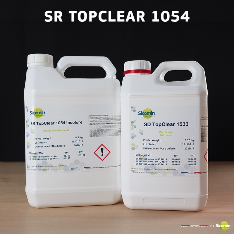 RÉSINE SR TOP CLEAR 1054 + DURCISSEUR SD TOP CLEAR 1533