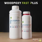 WOODPOXY FAST PLUS - Résine époxy biosourcée pour stratification & collage bois - Kit de 1 kg