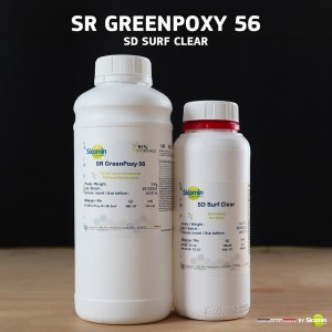 Résine époxy SR Greenpoxy 56 1kg + Durcisseur SD Surf Clear 0,37kg
