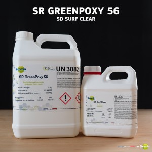 Résine époxy SR Greenpoxy 56 1kg + Durcisseur SD Surf Clear 0,37kg