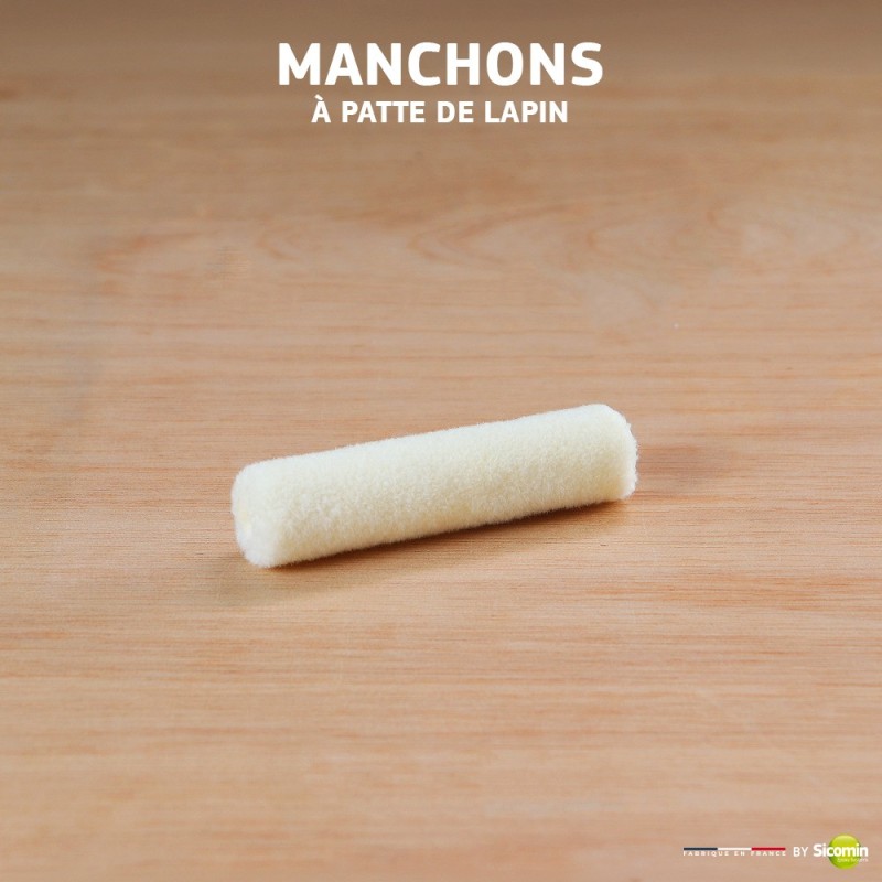 Sachet de 10 manchons patte de lapin à clip (jaune poils courts)