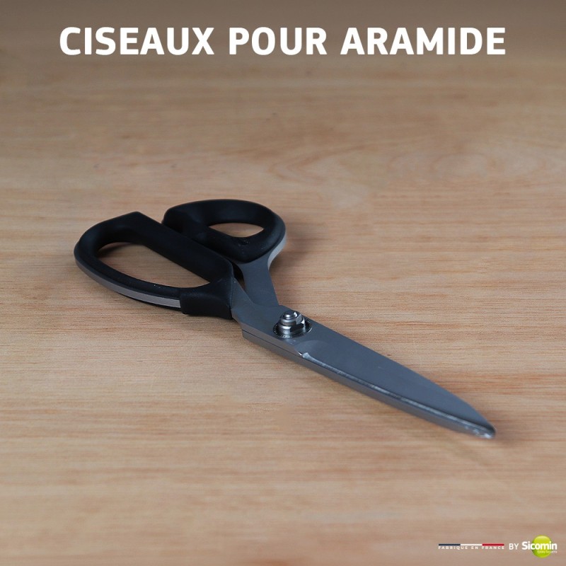 Grey serrated-scissors for cutting Kevlar, Carbon, Glass 9.5 inches series 7000