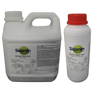 Résine époxy SR Surf Clear EVO + Durcisseur Surf Clear EVO Super Fast