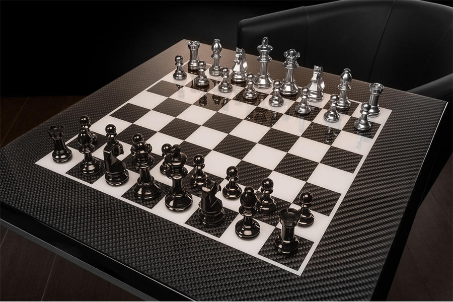 Realization of a chessboard and a poker table in carbon
